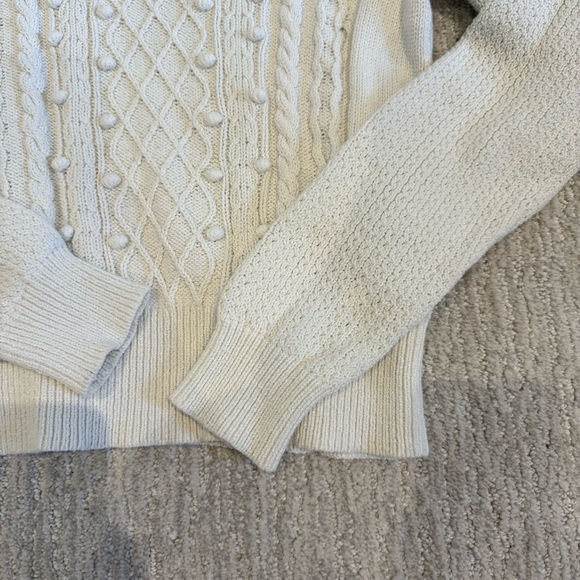 Veronica Beard Cream Cable Knit Crew Neck Sweater - Picture 2 of 5